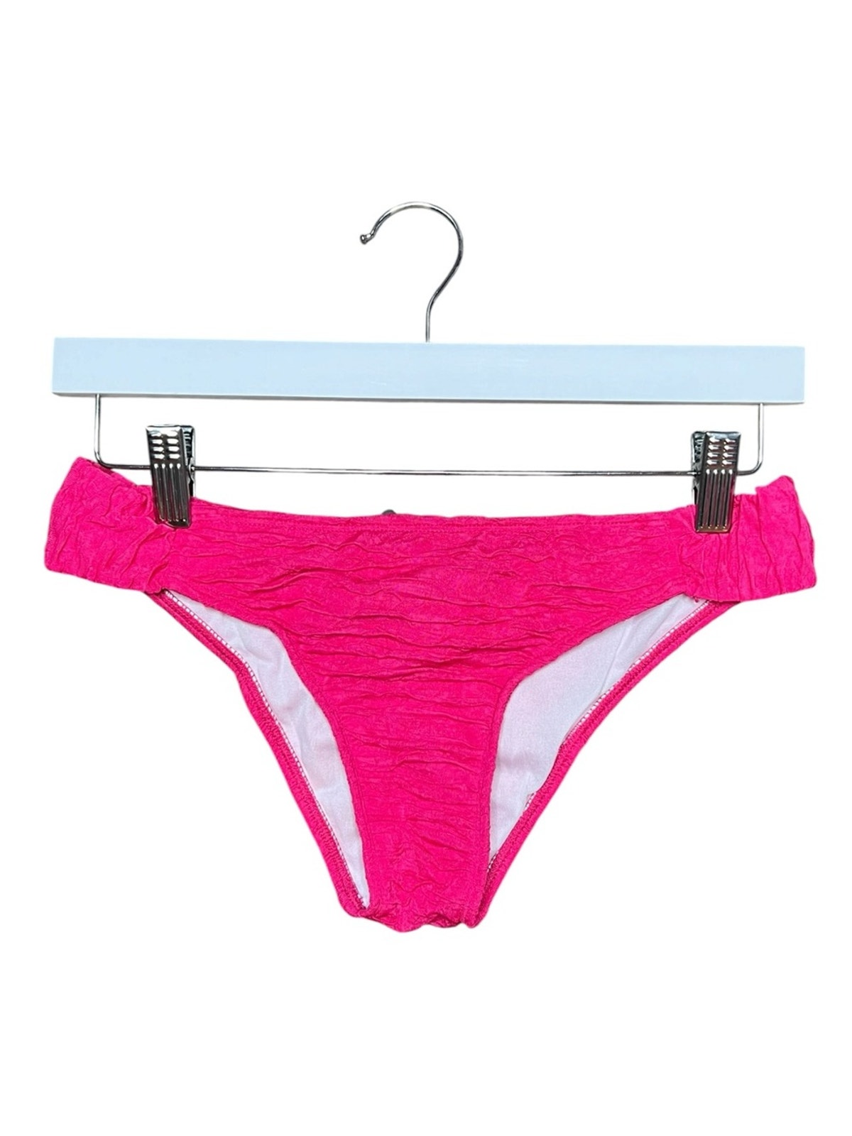 Motel Rocks Shani Bikini Bottom In 80s Crinkle Pink Size Small Nwt